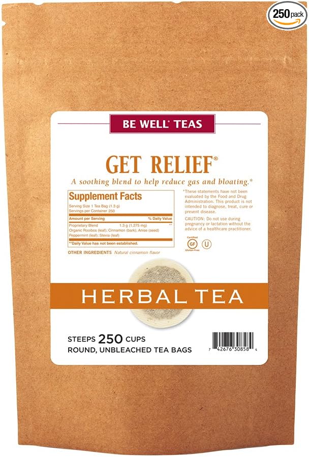 The Republic of Tea Be Well Teas No. 9 Get Relief Herbal Tea For Digestion Refill Pack of 250 Tea Bags