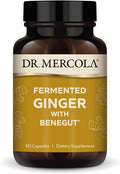Dr. Mercola Fermented Ginger with Benegut - Supports Digestive &amp Gut Health - Aids Occasional Gas Bloating &amp Discomfort - Non-GMO Gluten-Free &amp Soy-Free - 60 Capsules (60 Servings)