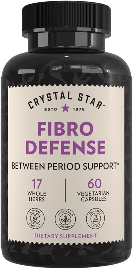 Crystal Star Fibro Defense (60 Capsules) – Supports Breast &amp Uterine Health Between Periods - Black Cohosh - Non-GMO
