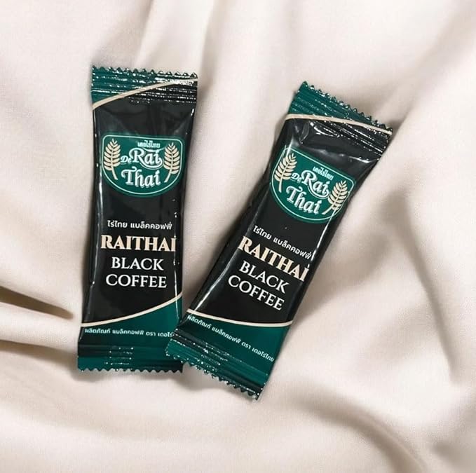 RAITHAI Black Coffee - Sugar-Free Cholesterol-Free Trans Fat-Free Instant Coffee Blend with Botanical Extracts - 20 Sachets (5g each)