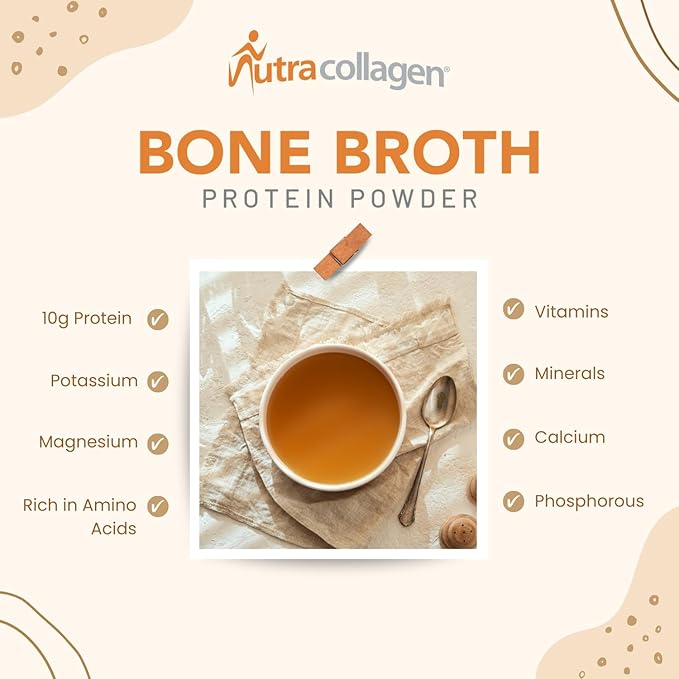 NUTRACOLLAGEN Bone Broth Protein Powder Non GMO Keto Friendly Paleo Joint Gut Muscle and Bone Health Support. 11g Collagen 10g Protein 14 srvg Unflavored