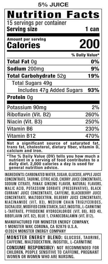 Monster Energy Juice Viking Berry Energy Drink 16 Ounce | Energy + Juice Pack of 15