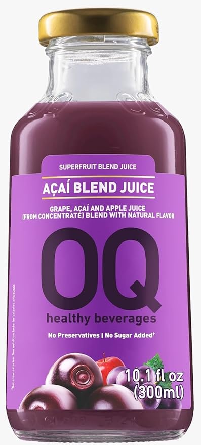 Pure Blend Açaí Juice | Antioxidant Superfruit Drink | No Sugar Added | Non GMO - Cold Pressed - Vegan - Gluten Free | Superfood Juice | 300ml (10.1 fl oz) | Pack of 12