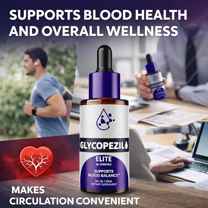 (2 Pack) Glycopezil Drops Official Glyco Pezil Blood Health Support Supplements With Premium Ingredients All Natural Maximum Strength Droppers for Stable Levels and Overall Wellness (4oz/120ml)