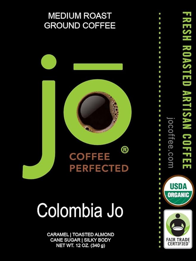 JO COFFEE: Light &amp Medium Roast Bundle Farmers Market Jo Morning Jo Coffee Colombia Jo 6 Packages 12 oz each USDA Certified Fair Trade Certified Gourmet Coffee Gluten-Free
