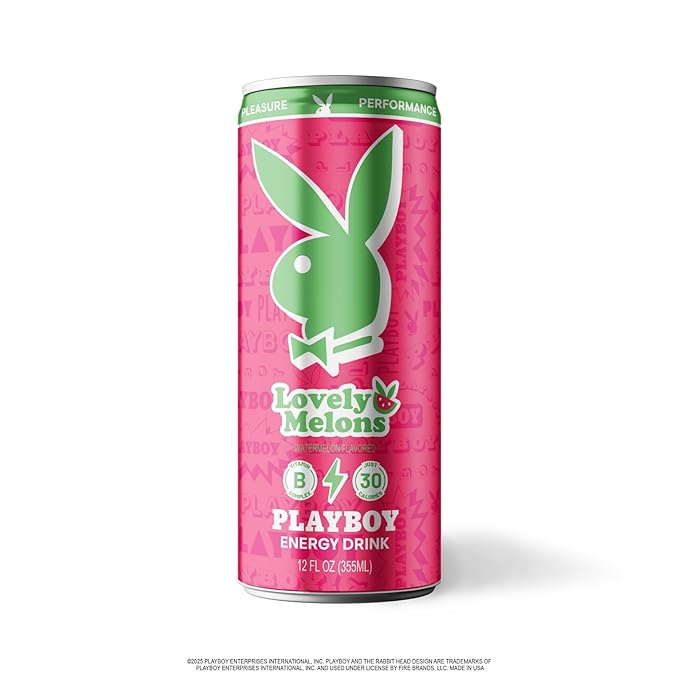 PLAYBOY Energy Drink – Lovely Melons (Watermelon) – 12 Pack of 12oz Cans | Performance + Pleasure Energy | NextGen Lifestyle Drink