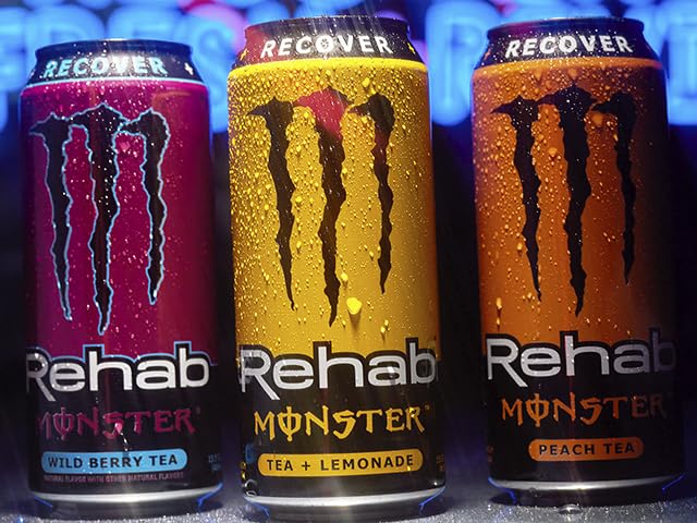 Monster Energy Rehab LPWBT Variety Pack Energy Iced Tea 15.5 Ounce | Pack of 15