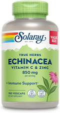 SOLARAY Echinacea with Vitamin C &amp Zinc – Immune Support Supplement – Echinacea Capsules with Vitamin C 500 mg Plus Bioflavonoids Vegan 60-Day Guarantee 90 Servings 180 VegCaps