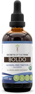 Secrets of the Tribe Boldo USDA Organic | Alcohol-Free Extract High-Potency Herbal Drops | Made from 100% Certified Organic Boldo (Peumus boldus) Dried Leaf (4 oz)