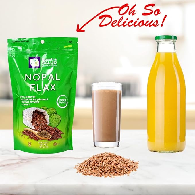 Nuestra NS Salud Nopal Flax Plus Milled Flaxseed Value Pack (6 Units/ 6LB) Colon Cleanse &amp Constipation
