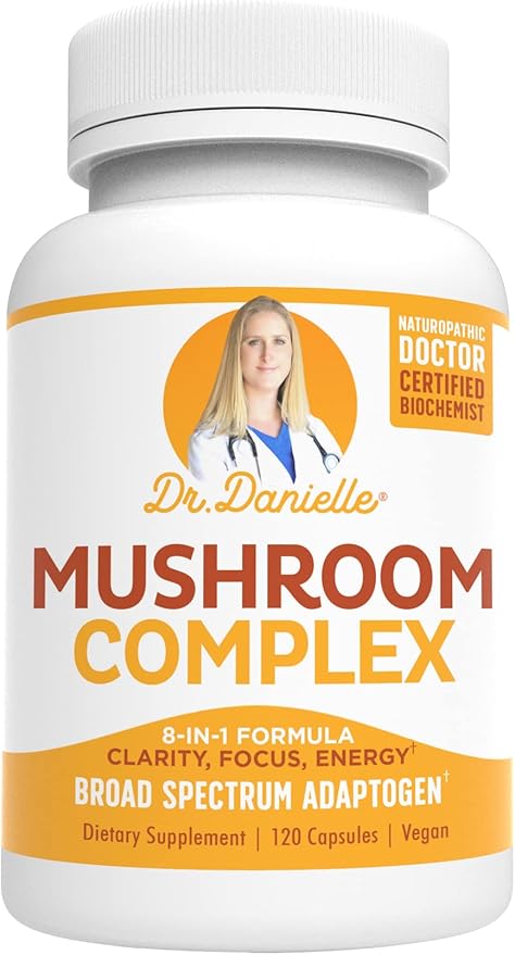 Doctor Danielle Organic Mushroom Complex Supplement – 8 Organic Mushrooms Including Reishi Lion’s Mane Cordyceps &amp Chaga – Vegan Capsules Thoughtfully Formulated for Daily Wellness