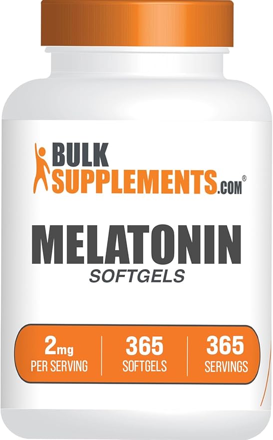 BulkSupplements.com Melatonin Softgels - Melatonin Supplement Sleep Aids for Adults - Gluten Free 1 Softgel per Serving (2mg) 365 Count (Pack of 1)