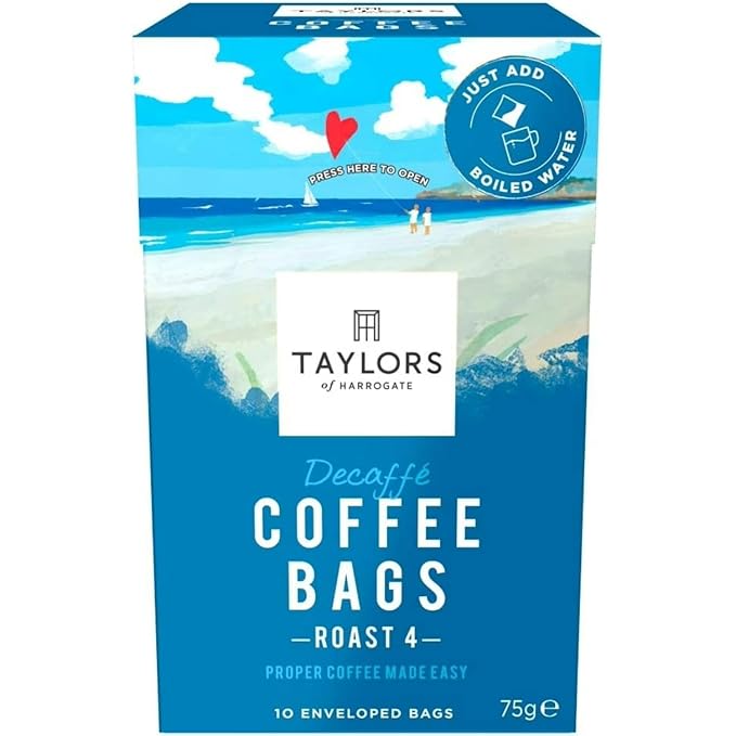 Taylors of Harrogate Decaffe Coffee Bags - 10 enveloped bags (Pack of 3 total of 30 Coffee Bags)