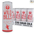 Wild Bill's Diet Cola Soda Classic Craft Soda Pop Soft Drinks Sodas Made with Pure Cane Sugar Caffeine Free NO High Fructose Corn Syrup Gluten Free Vegan Low Sodium 12 Oz 12 Pack