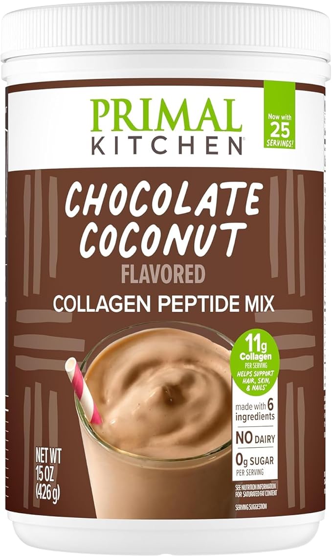 Primal Kitchen Collagen Powder Variety Pack – Vanilla Coconut 14.4 oz Chocolate Coconut 15 oz Hazelnut 10.34 oz – Paleo Friendly Keto Certified Collagen Peptides