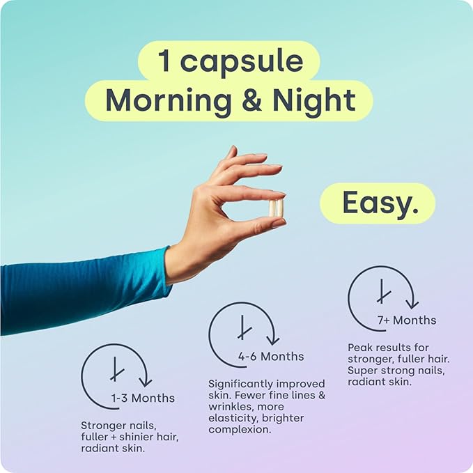 Biosil Collagen Booster Supplement - 180 Original Capsules - Patented ch-OSA Activator for Skin Hair Nails &amp Joints - Supports Natural Production - 90-Day Supply