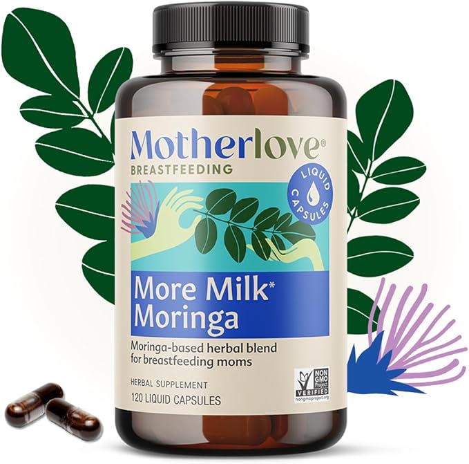 Motherlove More Milk Moringa (120 Capsule Value Size) Moringa-Based Lactation Supplement to Support Breast Milk Supply—Non-GMO Organic Herbs Vegan Kosher