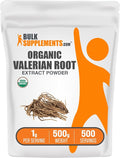 BulkSupplements.com Organic Valerian Extract Powder - Sourced from Valerian Root Herbal Supplement - Gluten Free 1g per Serving 500g (1.1 lbs) (Pack of 1)