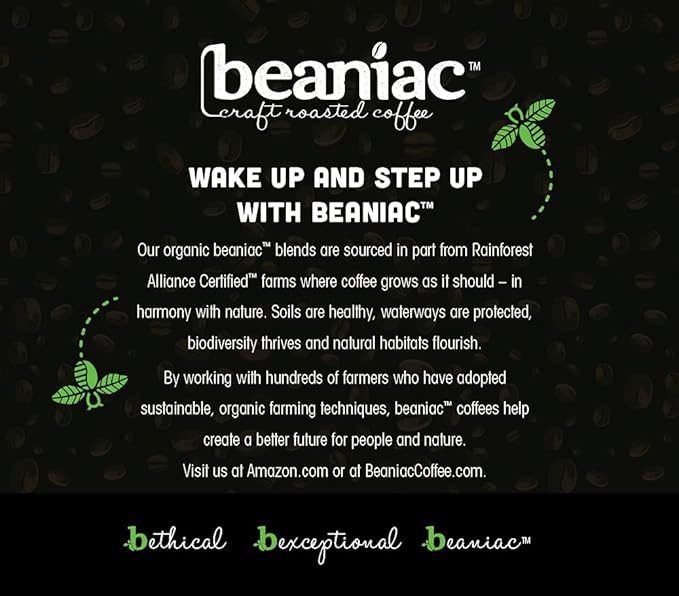 beaniac Hot Cakes Maple Flavored Light Roast Single Serve Compostable K Cup Coffee Pods Organic Arabica Coffee with Natural Flavors Keurig Brewer Compatible 30 Count