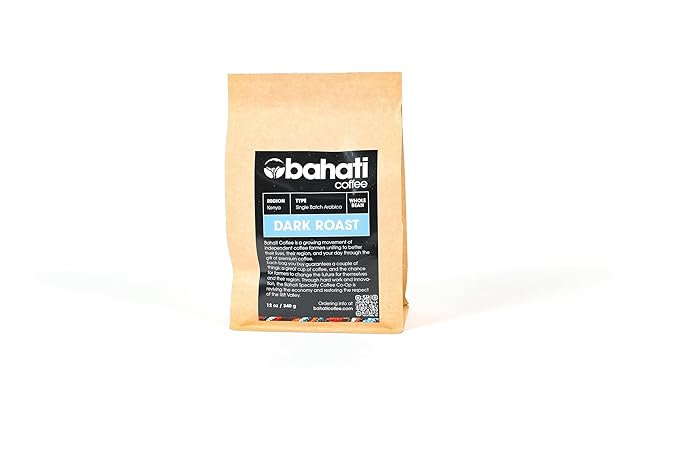 Kenya AA Grade Roasted Arabica Coffee Beans from Kenyan Highlands - 100% Pure Coffee Beans - Dark Roast Whole Beans 340 g