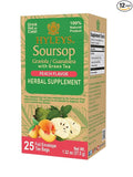 12 Pack of Hyleys Wellness Natural Soursop With Green Tea Peach Flavor - 25 Tea Bags (100% Natural Sugar Free Gluten Free &amp Non-Gmo)