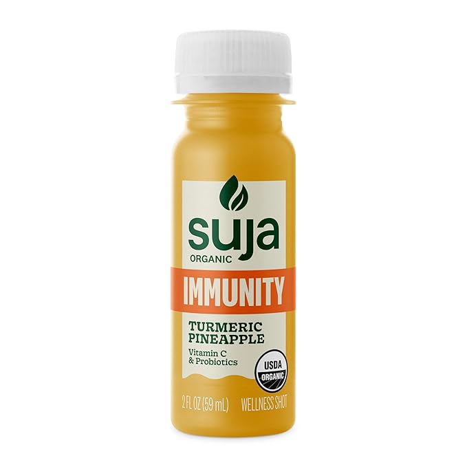 Suja Organic Immunity Defense Shot (20 Pack) with Turmeric and Ginger | Immunity Boost &amp Support | Functional Shots | Cold-Pressed Juice with Live Probiotics | Plant-Based &amp Gluten-Free (20 Pa