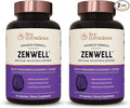 Live Conscious KSM-66 Ashwagandha Supplement w/L Theanine &amp AlphaWave - ZenWell Everyday Stress Relief Cognitive Brain Health - Ashwagandha for Men &amp Women - 60 Capsules (2-Pack)