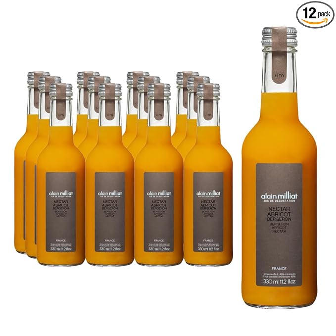 Alain Milliat Apricot Bergeron Nectar 11.2 Fl Oz (Case of 12 330ml Glass Bottles) | Imported from France