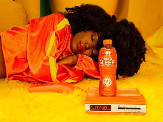 neuroSLEEP | Peach Apricot | Functional Beverage for Restful Sleep Non-Carbonated Vegan &amp Zero Sugar 16.9 Fl Oz (Pack of 12)