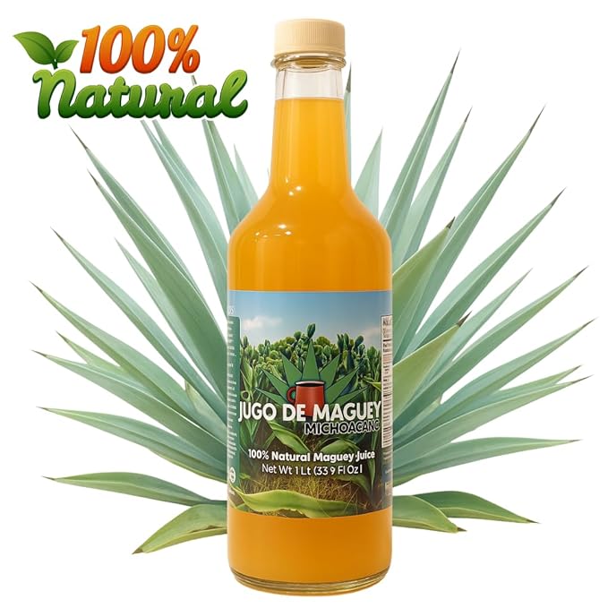 HERBALISTA Maguey Juice - Jugo De Maguey Tarasco Extract 33.3 Fl Oz (1 Liter) | All Natural 100% Juice | Jugo de Maguey de Michoacan Sabor Natural
