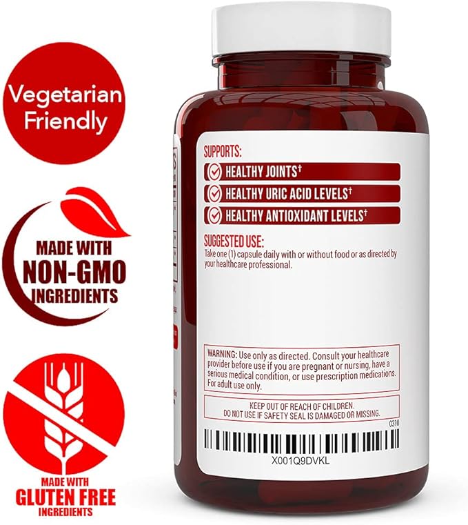 Tart Cherry Extract Capsules with Celery Seed Extract and Bilberry for Joint Support Muscle Recovery and Uric Acid Flush Support Made in The USA - 90 Tart Cherry Capsules