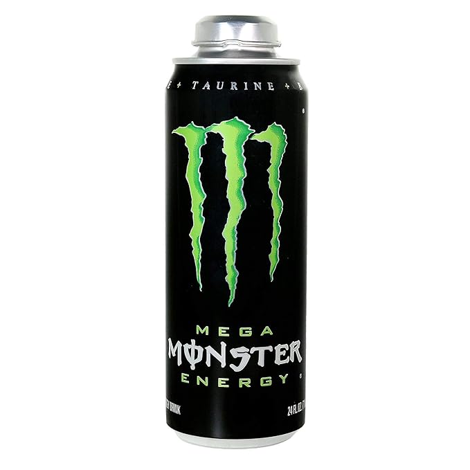 Monster Energy 24 ounce cans with Resealable Lids (Mega Monster 12 Cans)