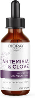 BIORAY Clinical Artemisia &amp Clove - 2 fl oz - Unwanted Organism Removal with Medicinal Mushrooms - Non-GMO Vegetarian Gluten Free