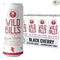 Wild Bill's Black Cherry Soda Classic Craft Soda Pop Soft Drinks Sodas Made with Pure Cane Sugar Caffeine Free NO High Fructose Corn Syrup Gluten Free Vegan Low Sodium 12 Oz 12 Pack