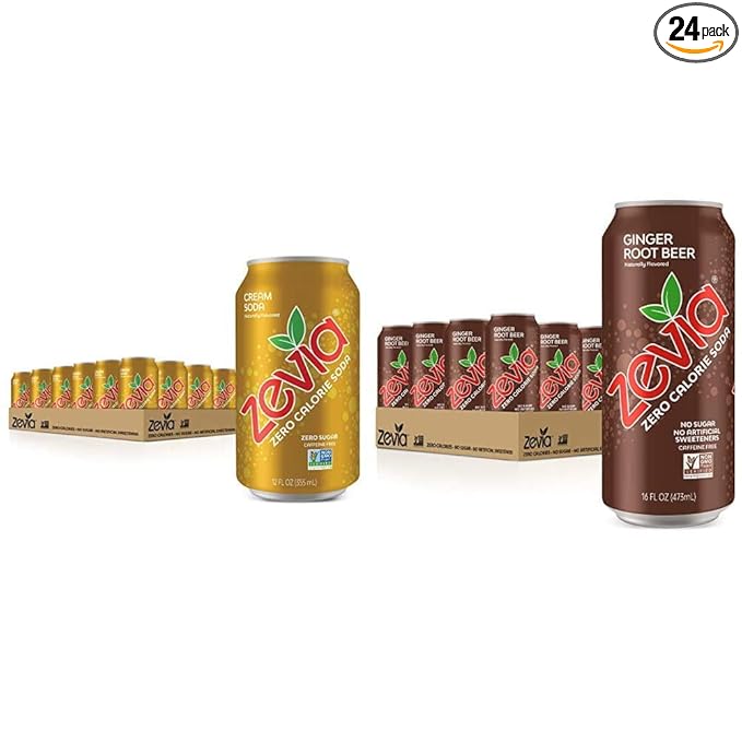 Zevia Zero Calorie Soda Variety Pack 24 Cans