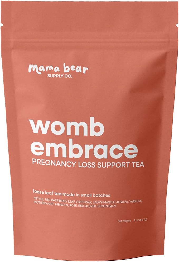 Womb Embrace Organic Herbal Tea for Pregnancy Loss with Nettle Red Raspberry Leaf Lady's Mantle Hibiscus Rose Loose Leaf