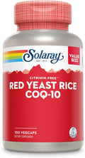 SOLARAY Red Yeast Rice Plus CoQ-10 &amp No-Flush Niacin Vitamin B-3 Healthy Heart &amp Cardiovascular Support Non-Irradiated &amp Citrinin Free 60 Day Money Back Guarantee 100 Servings 100 Veg