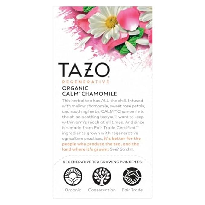 TAZO Calm Chamomile Herbal Tea Bags Caffeine Free 96 Total Tea Bags (16ct - Pack of 6)