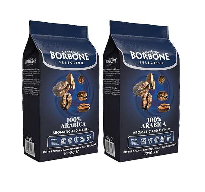 Caffè Borbone Whole Bean Coffee Blend 100% Arabica Medium Roast Roasted and Freshly Packaged in Italy 2.2 Pound Bag (Pack of 2)