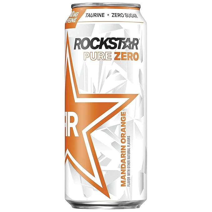Rockstar Energy Drink Pure Zero Mandarin Orange 16oz Can