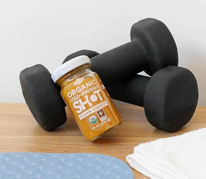 ALLWELLO Cold-Pressed Clean Energy Shot 60 mL USDA Organic Natural Immune Booster NONGMO (12 PK Clean Energy)