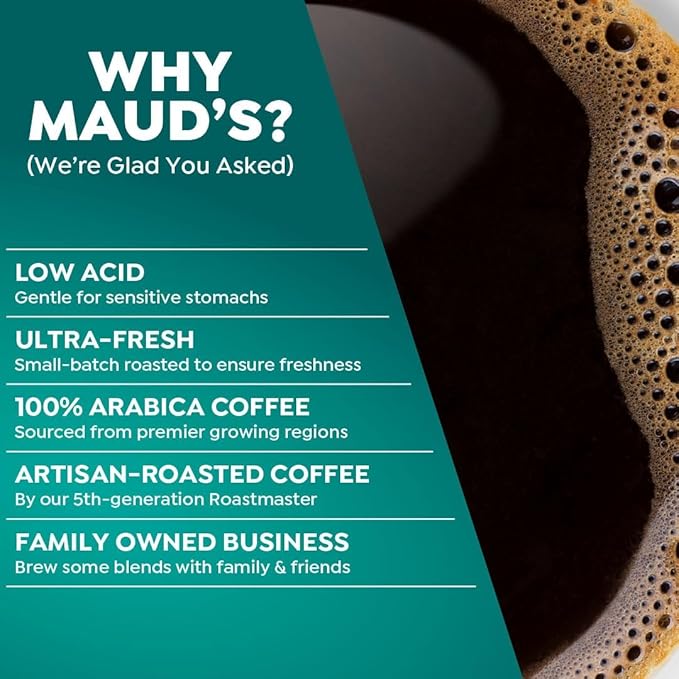 Maud's Espresso Roast Coffee Pods 50ct Dark Roast Coffee in Single Serve Pods – 100% Arabica Coffee Compatible with Keurig K Cups Maker