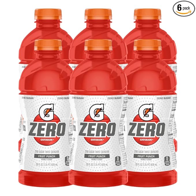 Thirst Quencher for Gatorade Zero Sugar Fruit Punch Thirst Quencher 28 Fl Oz Bottle (Pack of 6)