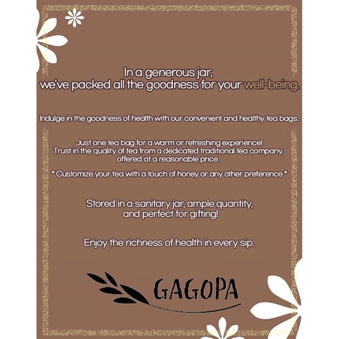 GAGOPA 100% Pure Natural Korean tea Herbal Tea Natural Tea bags No sugar Triangular Tea Bag (PLA) 50 Tea bags Healthy tea bags (Siquan Dabu Tea)