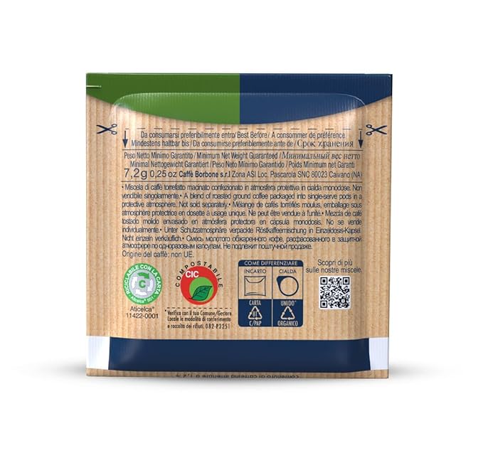 Caffè Borbone Espresso Paper Pods Half-Caff Medium Roast ESE Pods Authentic Italian Espresso - 150 Count