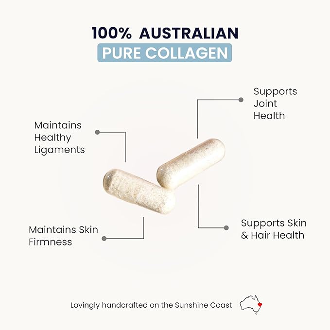 Organic Collagen Australia Pure Hydrolyzed Collagen Capsules – Bioavailable for Skin Elasticity Hair Health and Joint Support – Grass-Fed Pasture-Raised Paleo &amp Keto Friendly (120 Caps)