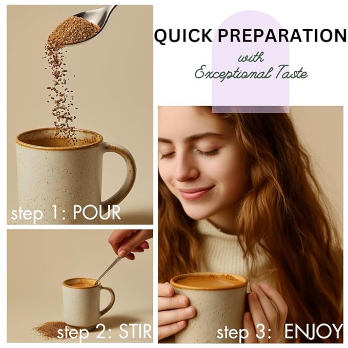 Energinseng Mushroom Coffee Instant Latte – Lion’s Mane Reishi Ginseng Adaptogen Coffee – Instant Coffee Alternative for Energy &amp Focus – Arabica &amp Robusta Blend – 14.11oz