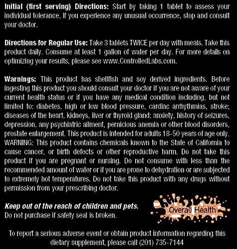 CONTROLLED LABS Orange Triad Daily Multivitamin Iron Free Sports Supplement for Workout Digestion Immune and Joints 45 serv - Tablets (270 Count (Pack of 1))