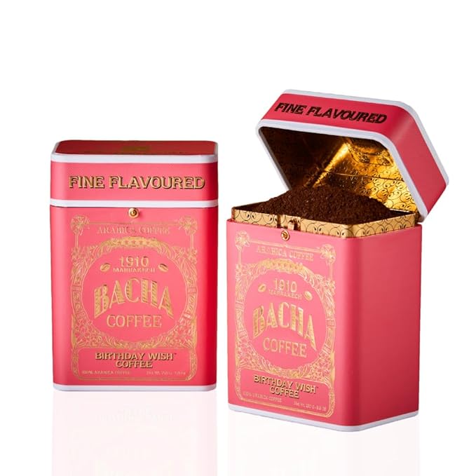 Bacha Coffee | Birthday Wish Fine Flavoured Ground Beans Medium Roast 100% Arabica Specialty Coffee 250g Signature Nomad Collection Gift Box