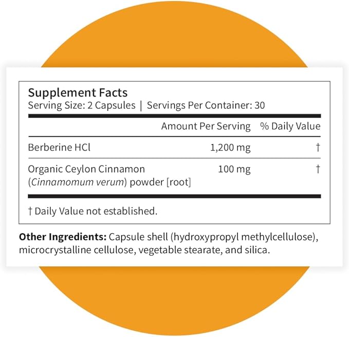 Pattern Wellness Berberine Supplement with Organic Ceylon Cinnamon – Supports Metabolic Balance &amp Circulatory Wellness – Non-GMO Vegan – 120 Vegan Capsules